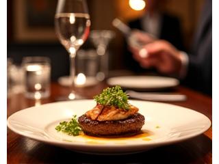 Gourmet meal prepared by a private chef in an upscale setting