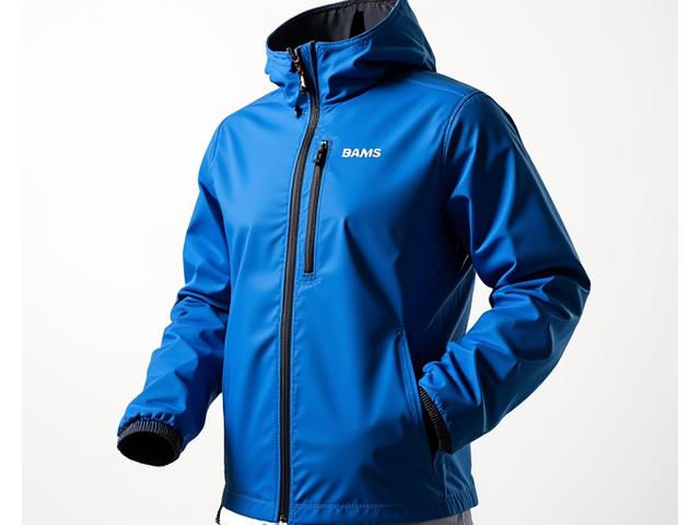 A sleek, waterproof sailing jacket in navy blue with subtle branding, shown on a yacht deck, signifying durable luxury.