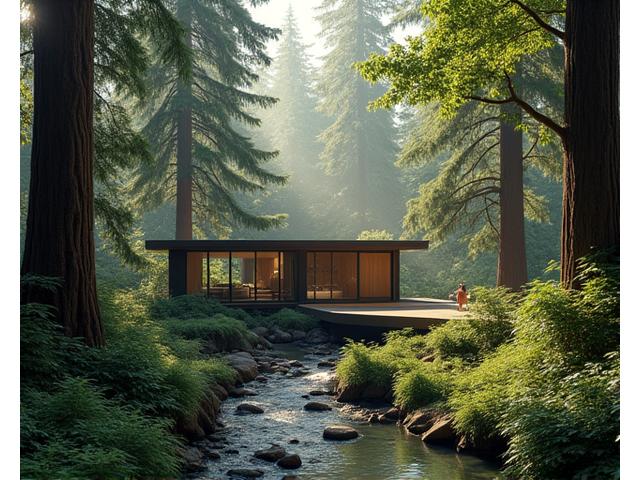 Secluded forest wellness sanctuary